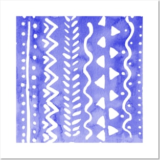 Loose boho chic pattern - ultramarine blue Posters and Art